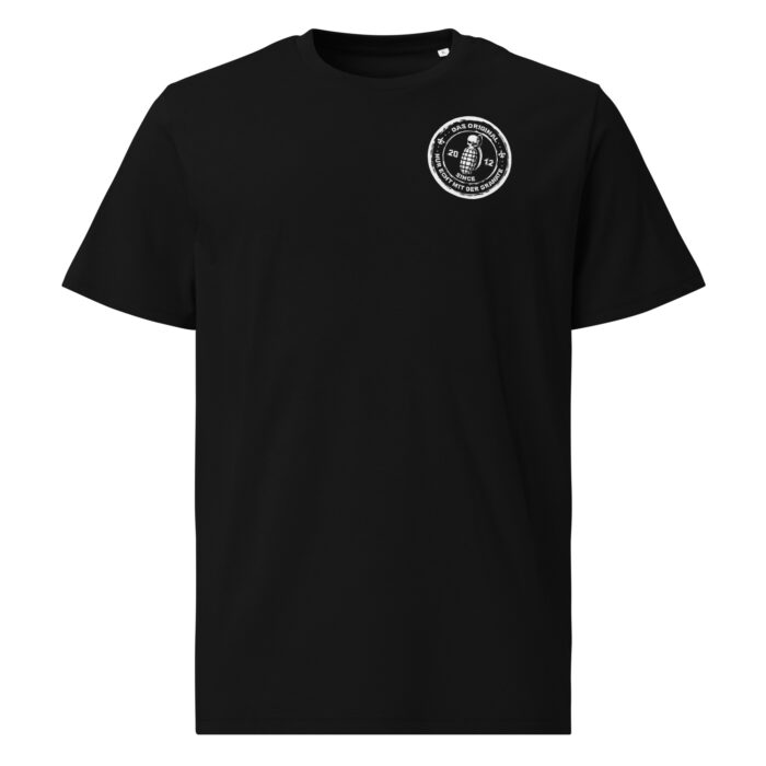 unisex organic cotton t shirt black front 65a5333c2dbf0