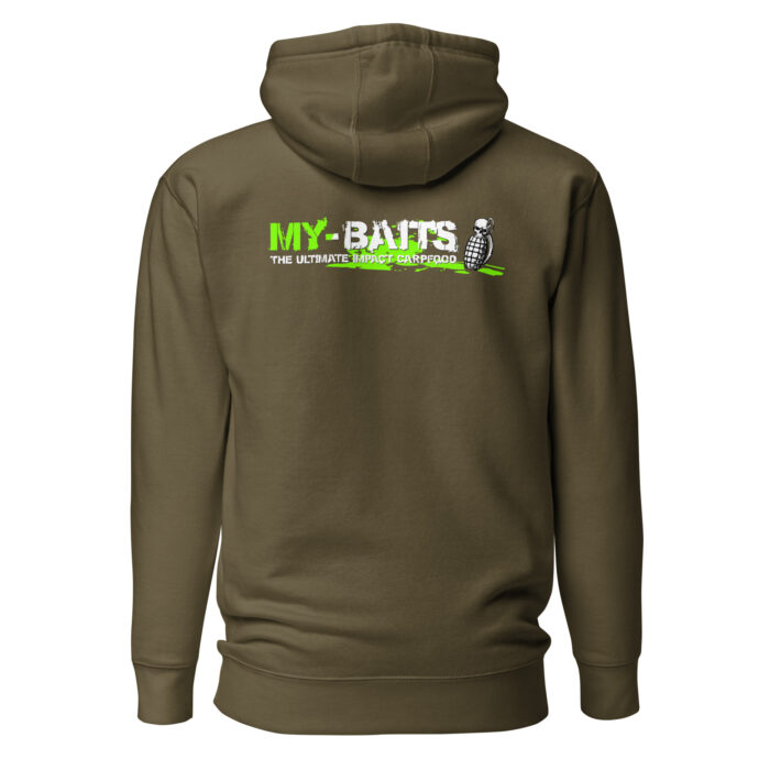 unisex premium hoodie military green back 65a533d83640f