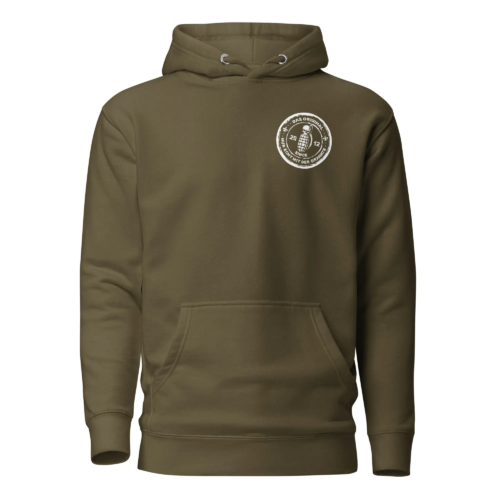 unisex premium hoodie military green front 65a533d835989